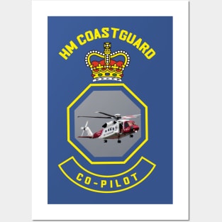 Co-Pilot - HM Coastguard rescue Sikorsky S-92 helicopter based on coastguard insignia Posters and Art